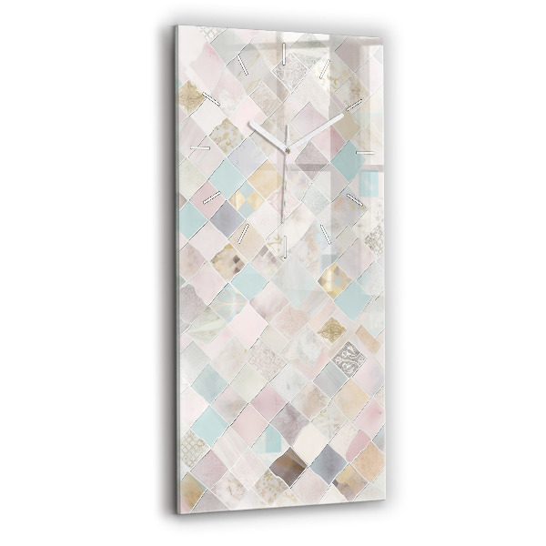 Vertikální nástěnné hodiny Barevné dlaždice