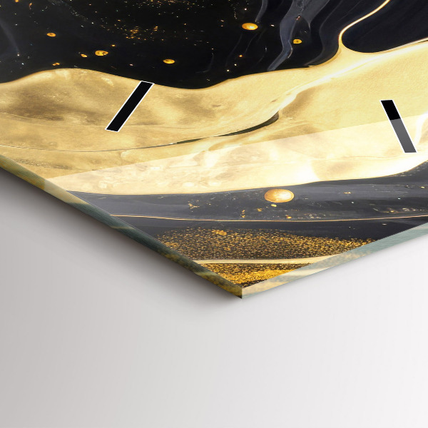 Vertikální nástěnné hodiny Zlatý mramor