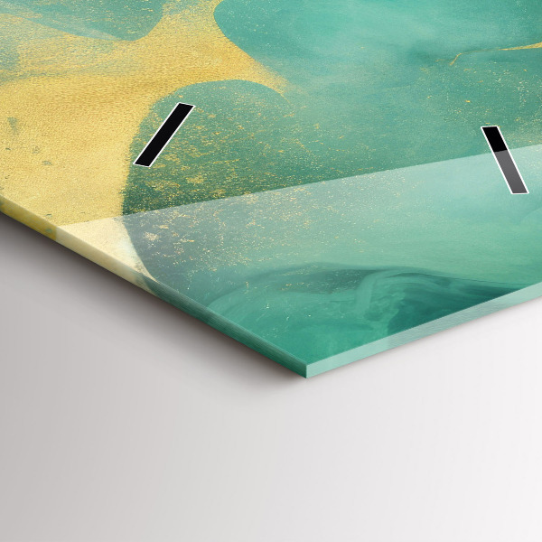 Vertikální nástěnné hodiny Zelený mramor