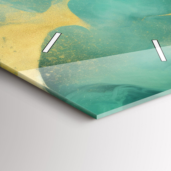 Vertikální nástěnné hodiny Zelený mramor