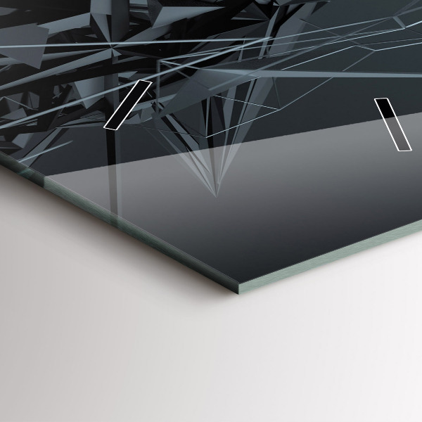 Vertikální nástěnné hodiny Černá abstrakce