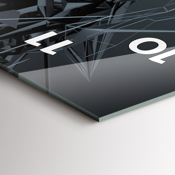 Vertikální nástěnné hodiny Černá abstrakce