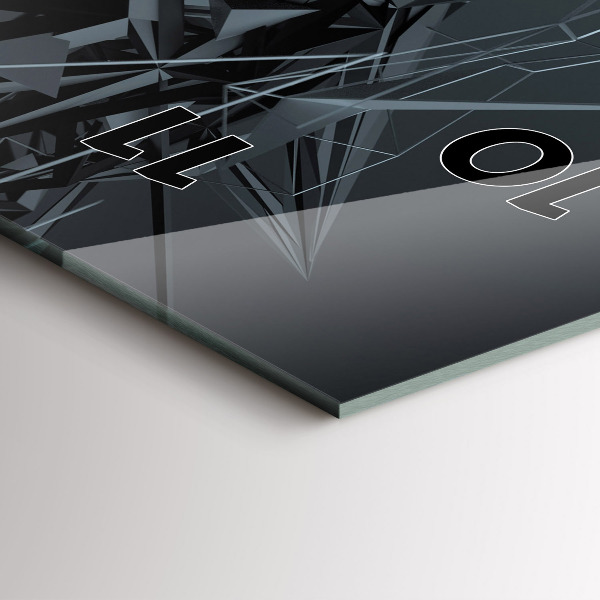 Vertikální nástěnné hodiny Černá abstrakce