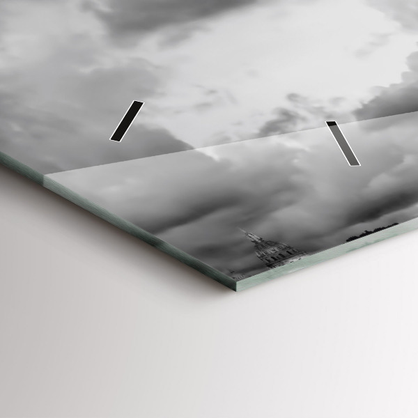 Horizontální skleněné hodiny na stěnu Effelova věž v Paříži