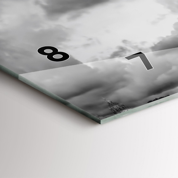 Horizontální skleněné hodiny na stěnu Effelova věž v Paříži