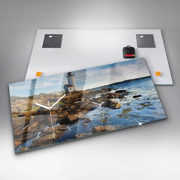 Horizontální hodiny na skle Maják Annisquam