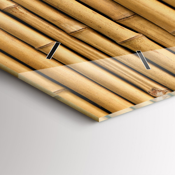 Horizontální hodiny na skle Bambusové tyče