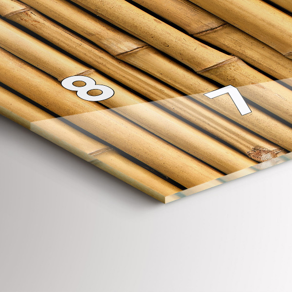 Horizontální hodiny na skle Bambusové tyče