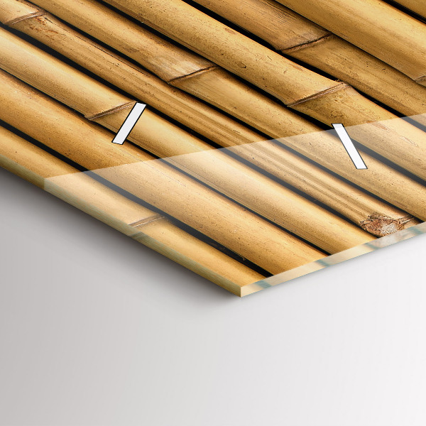 Horizontální hodiny na skle Bambusové tyče