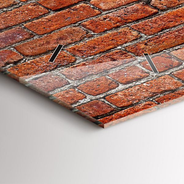 Horizontální hodiny na skle Stará cihlová zeď