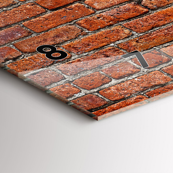 Horizontální hodiny na skle Stará cihlová zeď