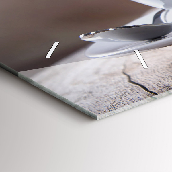 Horizontální hodiny na skle Šálek kávy