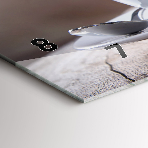 Horizontální hodiny na skle Šálek kávy