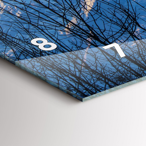 Horizontální hodiny na skle Pohled na hory