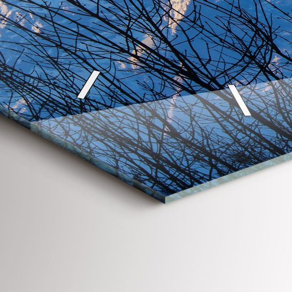 Horizontální hodiny na skle Pohled na hory