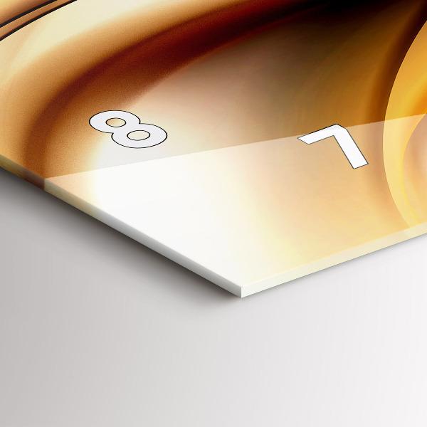 Horizontální hodiny na skle Vlna abstraktní