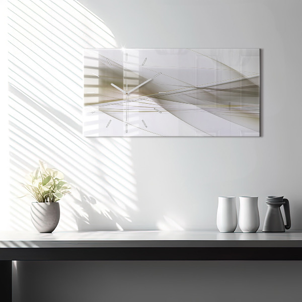 Horizontální hodiny na skle Jasná abstrakce