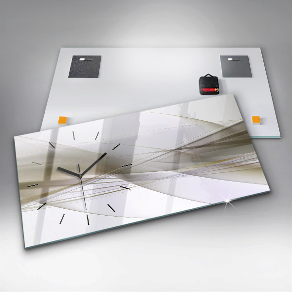 Horizontální hodiny na skle Jasná abstrakce