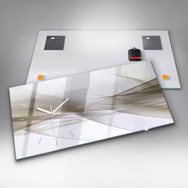 Horizontální hodiny na skle Jasná abstrakce