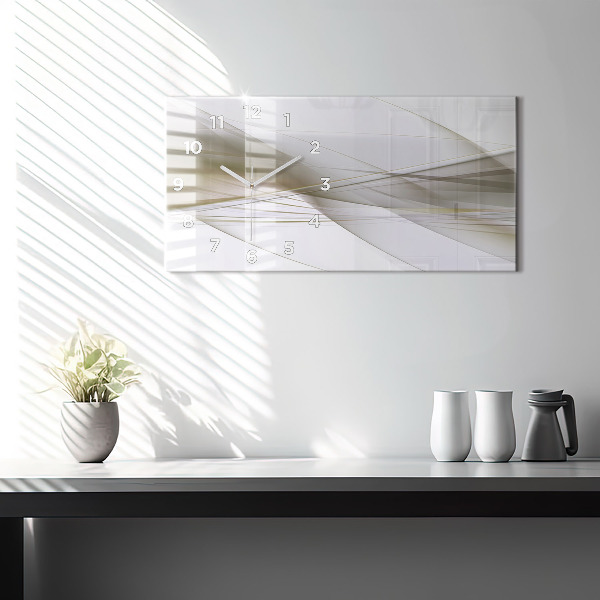 Horizontální hodiny na skle Jasná abstrakce
