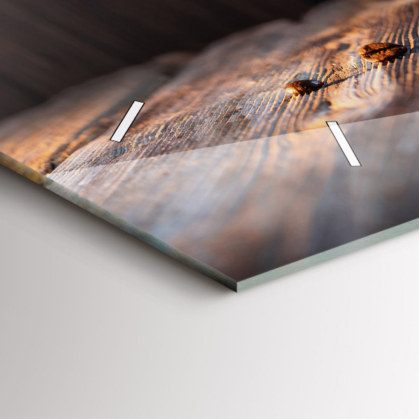 Horizontální hodiny na skle Šálek kávy