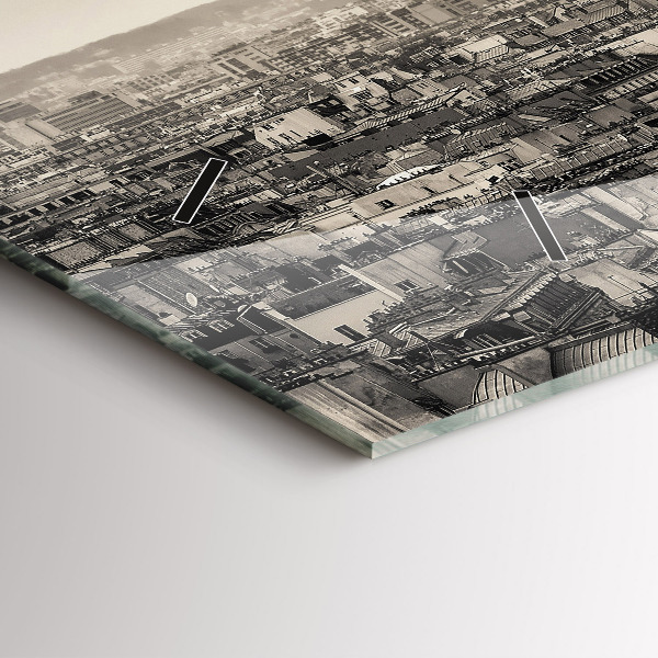 Horizontální hodiny na skle Panorama krajiny Paříže