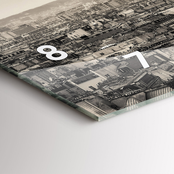 Horizontální hodiny na skle Panorama krajiny Paříže