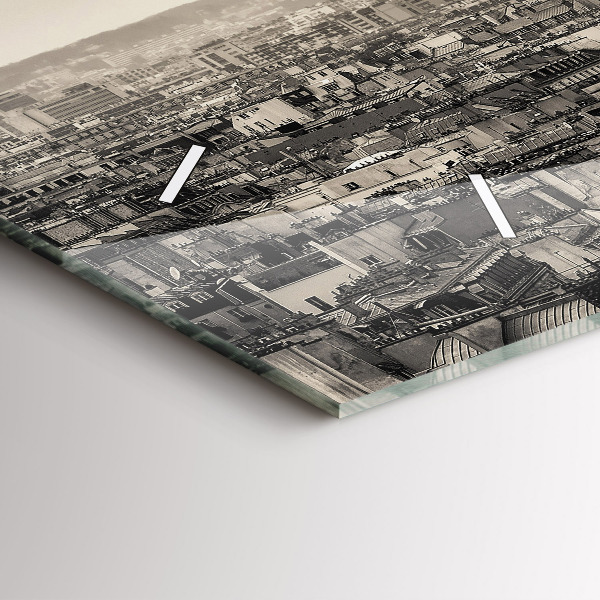 Horizontální hodiny na skle Panorama krajiny Paříže