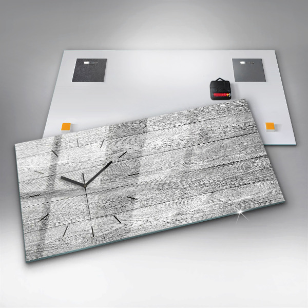 Horizontální hodiny na skle Dřevěné panely