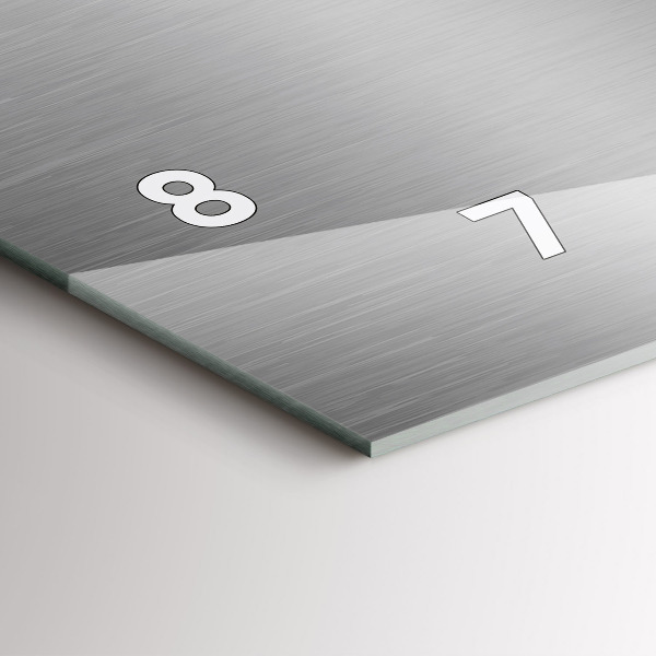 Horizontální skleněné hodiny na stěnu Šedá kovová abstrakce