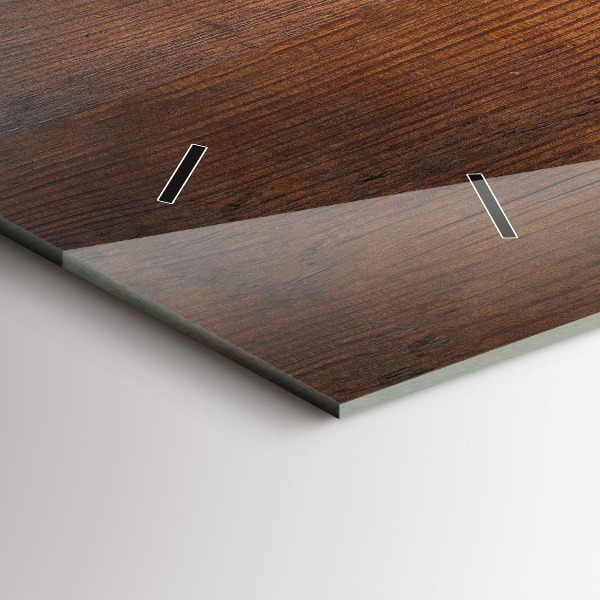 Horizontální skleněné hodiny na stěnu Staré dřevo