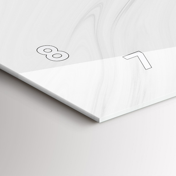 Horizontální skleněné hodiny na stěnu Dekorativní mramor