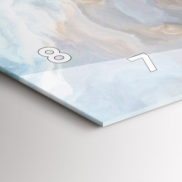 Horizontální skleněné hodiny na stěnu Mramorový vzor