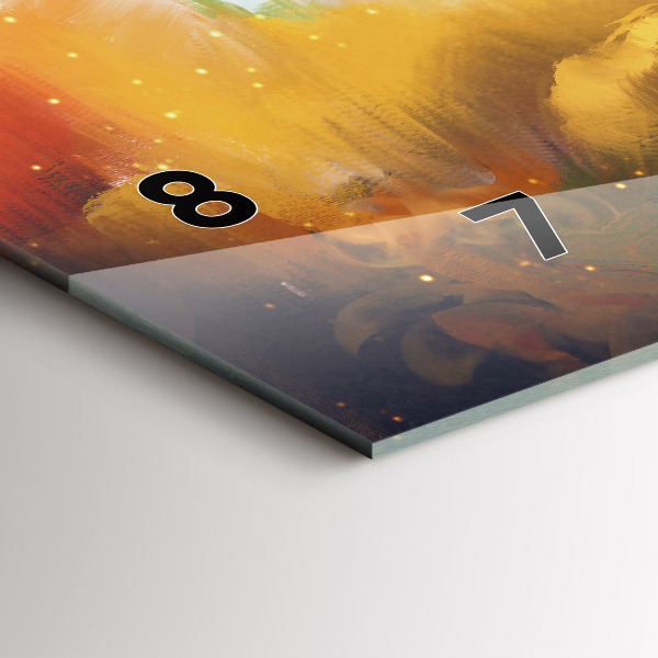 Horizontální hodiny na skle Abstraktní obraz