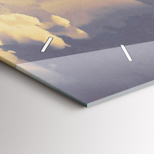 Horizontální hodiny na skle Papírové lodě