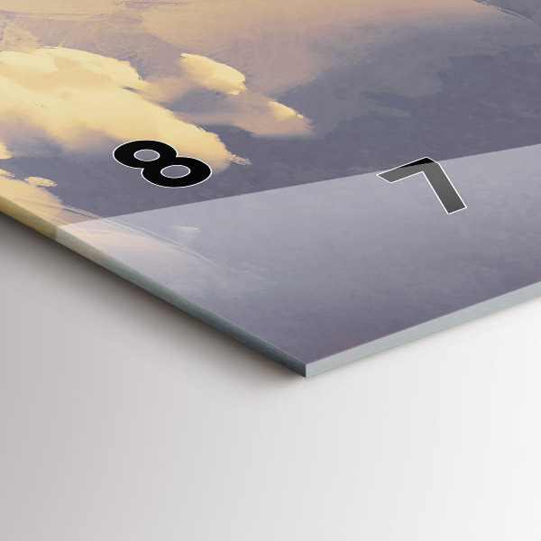 Horizontální hodiny na skle Papírové lodě