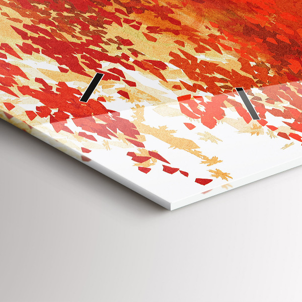 Horizontální hodiny na skle Nevěsta na podzim