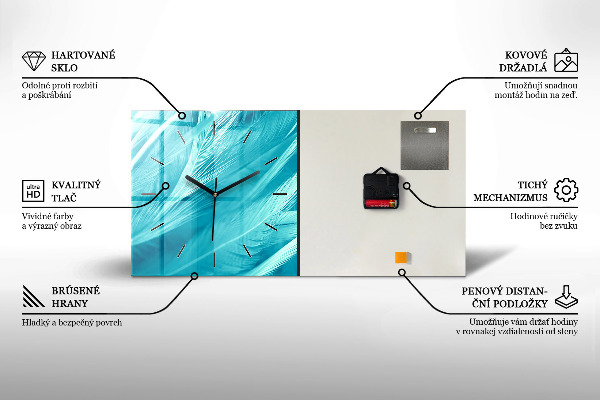 Horizontální hodiny na skle Nevěsta na podzim