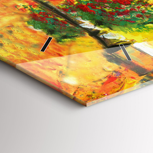 Horizontální hodiny na skle Benátský most Rialto