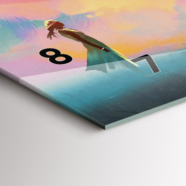 Horizontální hodiny na skle Platonická láska