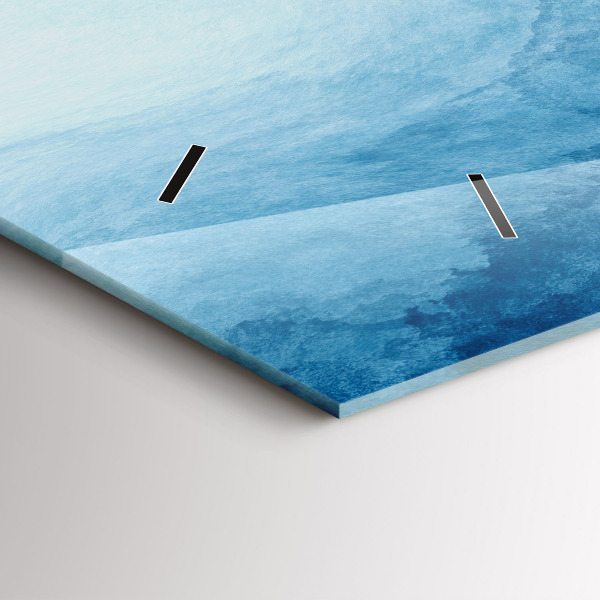 Horizontální skleněné hodiny na stěnu Vodní abstrakce