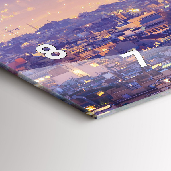 Horizontální hodiny na skle Pohled na Barcelonu