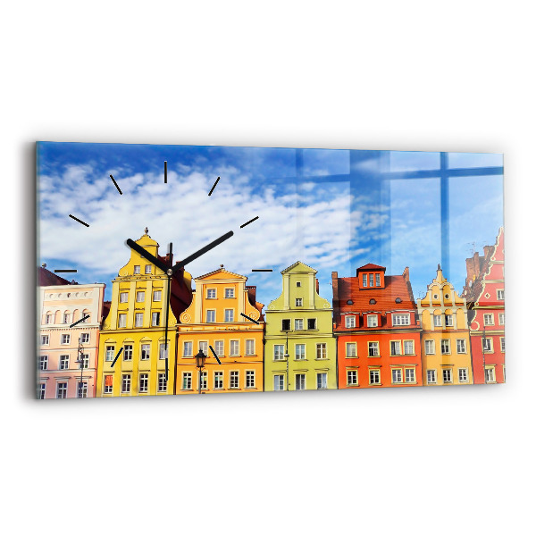 Horizontální hodiny na skle Vratislav - Staré město