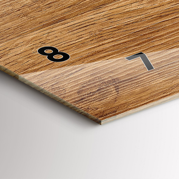 Horizontální hodiny na skle Světlé dřevo