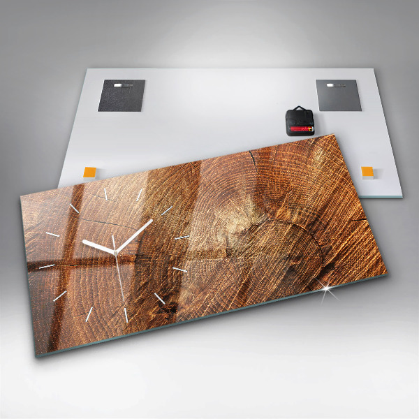 Horizontální hodiny na skle Kmen starého stromu