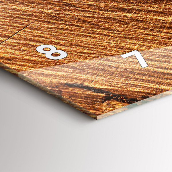 Horizontální hodiny na skle Dekorativní dřevo