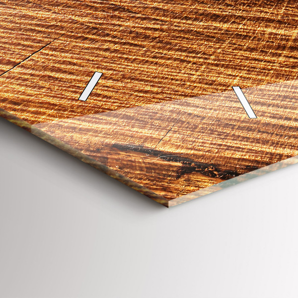 Horizontální hodiny na skle Dekorativní dřevo