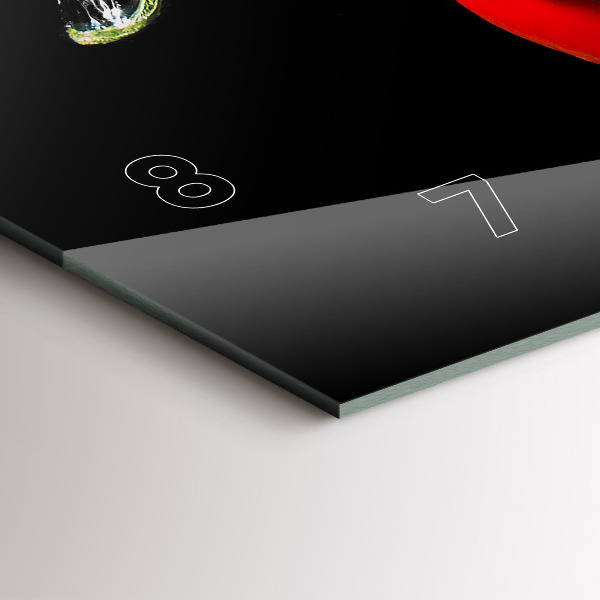 Horizontální hodiny na skle Papriky ve vodě