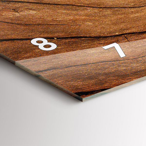 Horizontální hodiny na skle Staré dřevo