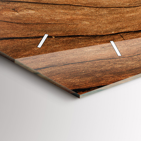 Horizontální hodiny na skle Staré dřevo